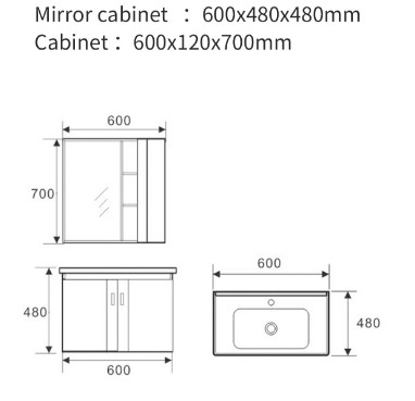 Resistenza bianca di usura del singolo del foro del CE del bagno del lavabo Governo dello specchio